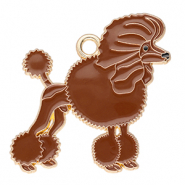 Breloques en métal caniche Doré-marron