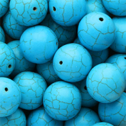 Perles en céramique 20 mm Bleu