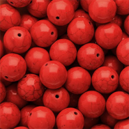 Perles en céramique 16 mm Rouge