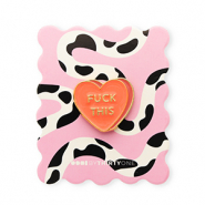 BY31® Pin "Fuck this" sur la carte Rose clair-noir-blanc-corail-doré
