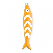 Breloques en acier Inox poisson Doré-orange-blanc