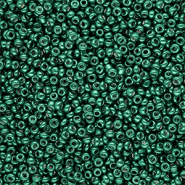 Perles de rocailles 12/0 (2 mm) Vert sarcelle brillance métallique