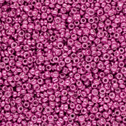 Perles de rocailles 12/0 (2 mm) Fuchsia rose brillance métallique