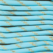 Paracorde tendance 6 mm Bleu clair-doré