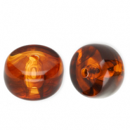 Perles acryliques disque Marron ambre-marbré