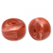 Perles acryliques disque Rouge rouille-marbré