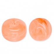 Perles acryliques disque Pêche néon-marbré