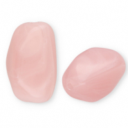 Perles acryliques rectangle Rose clair-marbré