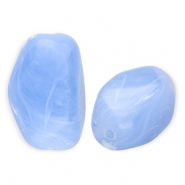 Perles acryliques rectangle Bleu clair-marbré