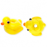 Perles en verre à la main canard Jaune-orange-blanc-noir