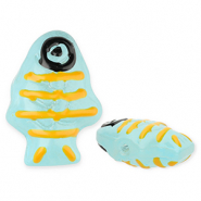 Perles en verre à la main poisson Bleu clair-jaune-noir