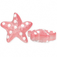 Perles en verre à la main étoile de mer Rose corail transparent-blanc