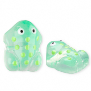 Perles en verre à la main grenouille Vert menthe neo transparent-blanc-noir