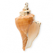 Pendentifs coquillage specials buccin Marron cuivre-dor&eacute;