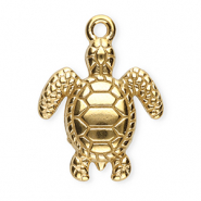Breloques en acier Inox tortue Dor&eacute;