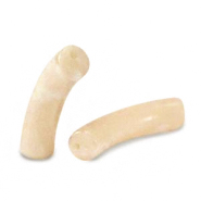 Perles acryliques tube Caramel beige marbré