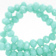 Perles à facettes 8x6mm disque Heishi Turquoise-pearl shine coating