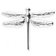 Broches accroche-regard en acier inox libellule Argent&eacute;