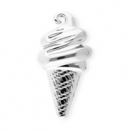 Broches accroche-regard en acier inox sucette de glace Argent&eacute;