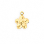 Breloques en acier Inox fleur Dor&eacute;