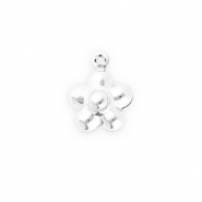 Breloques en acier Inox fleur Argent&eacute;