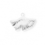 Breloques en acier Inox feuille de Ginkgo Argent&eacute;