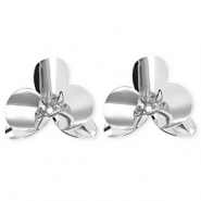 Boucles d'oreilles / puces accroche-regard fleur avec tige en acier inoxydable Argenté