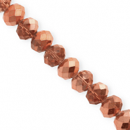 Perles à facettes 12x9 mm disque Heishi Doré rosé-pearl shine coating