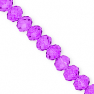 Perles à facettes 12x9 mm disque Heishi Violet raisin