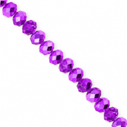 Perles &agrave; facettes 6x5&nbsp;mm disque Heishi Violet fonc&eacute;-pearl shine coating