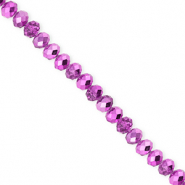Perles &agrave; facettes 4x3&nbsp;mm disque Heishi Violet orchid&eacute;e-pearl shine coating