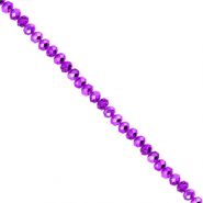 Perles &agrave; facettes 3x2&nbsp;mm disque Heishi Violet fonc&eacute;-pearl shine coating