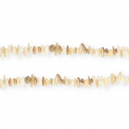 Perles coquillage chipstone Blanc natural-marron beige