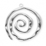 Breloques en acier Inox spirale Argent&eacute;