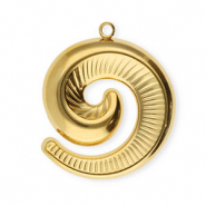 Breloques en acier Inox spirale Dor&eacute;