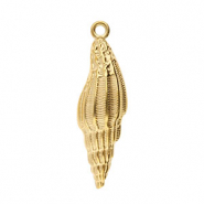 Breloques en acier Inox coquillage Dor&eacute;