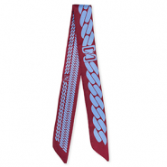 Bandana foulard avec maillons Rouge vin de baies-violet lavande