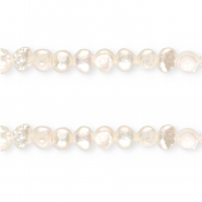 TQ Perles d’eau douce nugget rond 5-6 mm Blanc naturel