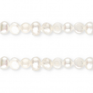 TQ Perles d’eau douce nugget rond 6-7 mm Blanc naturel