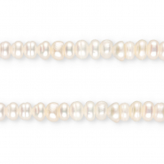 TQ Perles d’eau douce plates et rondes 4x5 mm Blanc naturel