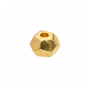 Perles en m&eacute;tal DQ hexagone Dor&eacute; (sans nickel)