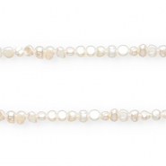 TQ Perles d'eau douce nugget rond Blanc naturel