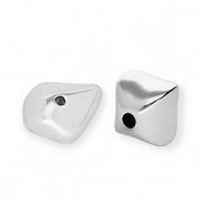 Perles acryliques en forme de galet Argenté