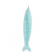 Breloques en céramique DQ® grecque sardine Bleu turquoise