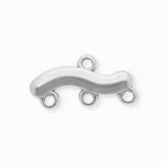 BY31&reg; Appr&ecirc;ts en acier Inox connecteur ondul&eacute;e avec 4 anneaux Argent&eacute;