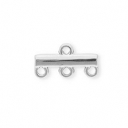 BY31&reg; Appr&ecirc;ts en acier Inox connecteur barre avec 4 anneaux Argent&eacute;