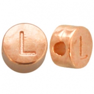 Perles alphabet en métal DQ lettre L Doré rosé (sans nickel)