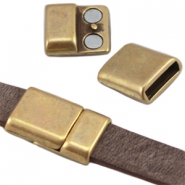 Fermoir aimanté en métal DQ (pour cuir plat 10mm) Bronze antique (sans nickel)