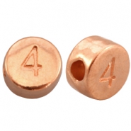 Perles chiffres en m&eacute;tal DQ 4 dor&eacute; ros&eacute; (sans nickel)