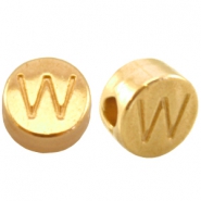Perles alphabet en métal DQ lettre W Doré (sans nickel)